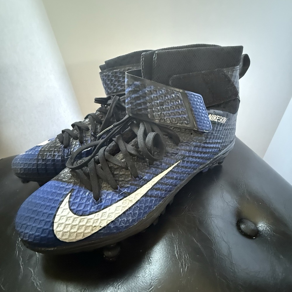 Nike Force LunarBeast Elite TD Football Cleats Blue Black 779422-014 Mens 10.5